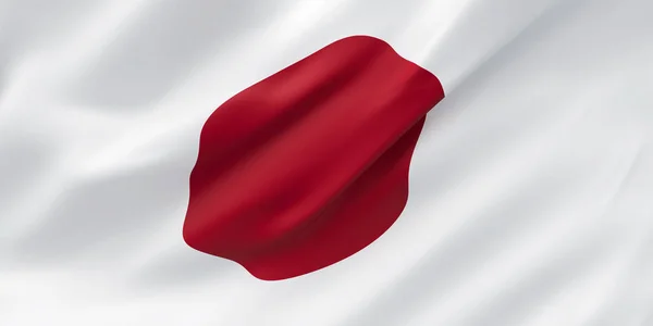 Bandera de primer plano de la onda de tela nacional de Japón —  Fotos de Stock