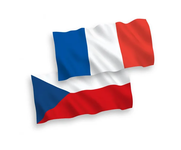 Flags of France and Czech Republic on a white background — Stock Vector