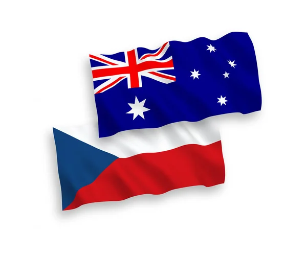 Flags of Australia and Czech Republic on a white background — Stock Vector