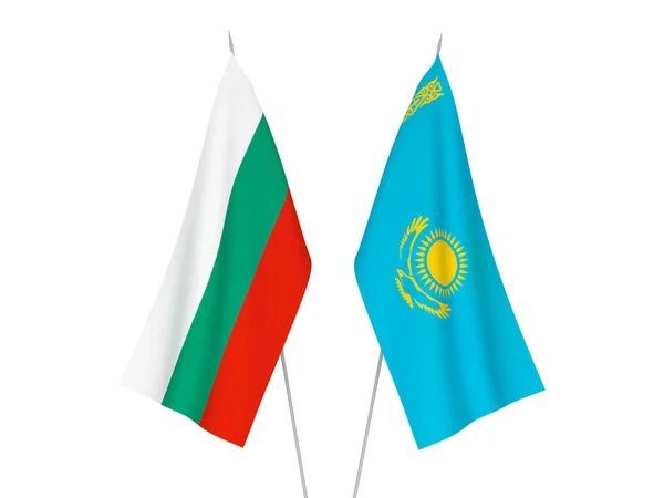 Bandeiras da Bulgária e do Cazaquistão — Fotografia de Stock