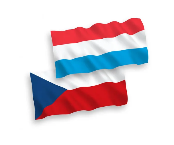 Banderas de la República Checa y Luxemburgo sobre fondo blanco — Archivo Imágenes Vectoriales
