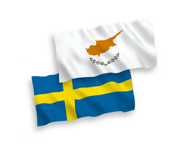 Σημαίες Κύπρου και Σουηδίας σε λευκό φόντο — Διανυσματικό Αρχείο