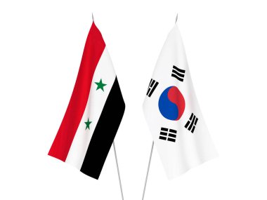 Güney Kore ve Suriye bayrakları