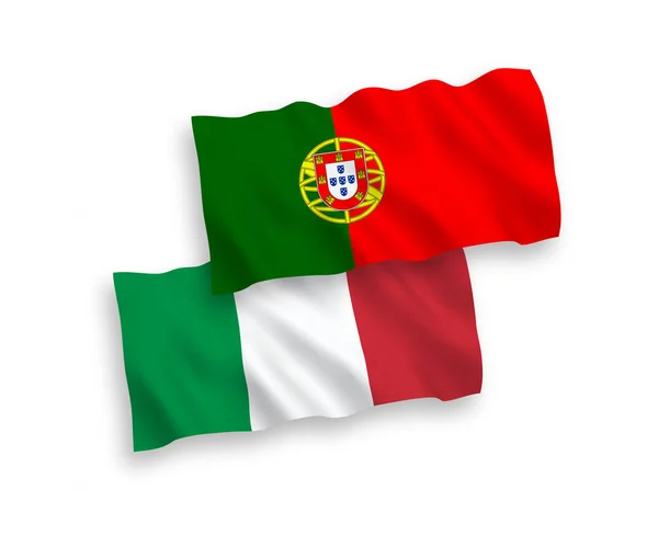 Flags of Italy and Portugal on a white background — Stock Vector