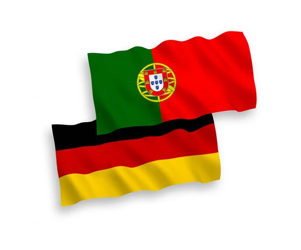 Bandiere del Portogallo e della Germania su sfondo bianco — Vettoriale Stock