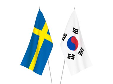 Güney Kore ve İsveç bayrakları