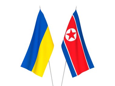 Ukrayna ve Kuzey Kore bayrakları