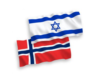 Beyaz arka planda Norveç ve İsrail bayrakları