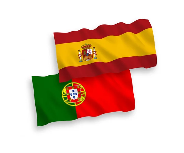 Flags of Portugal and Spain on a white background — Stock Vector