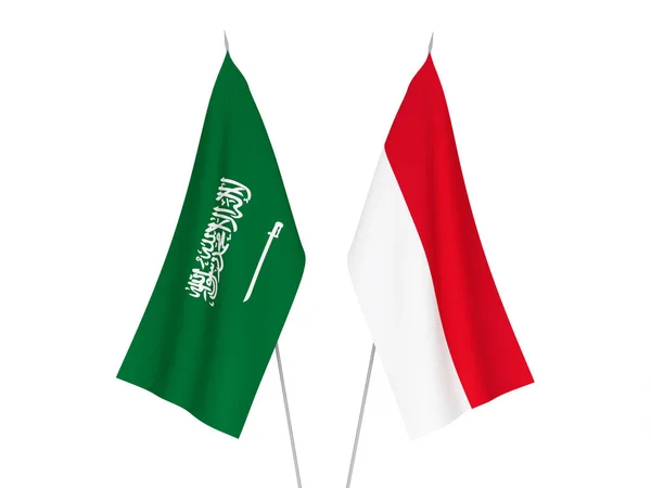 Saudi Arabia and Indonesia flags — Stock Photo, Image