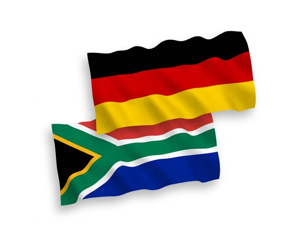 Flags of Republic of South Africa and Germany on a white background — Stock Vector