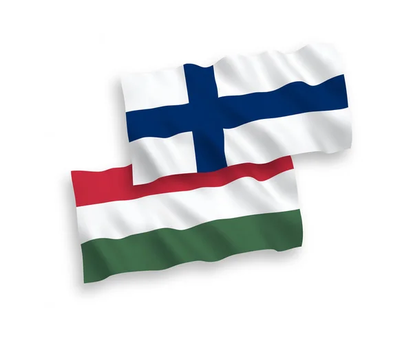 Flags of Finland and Hungary on a white background — Stock Vector