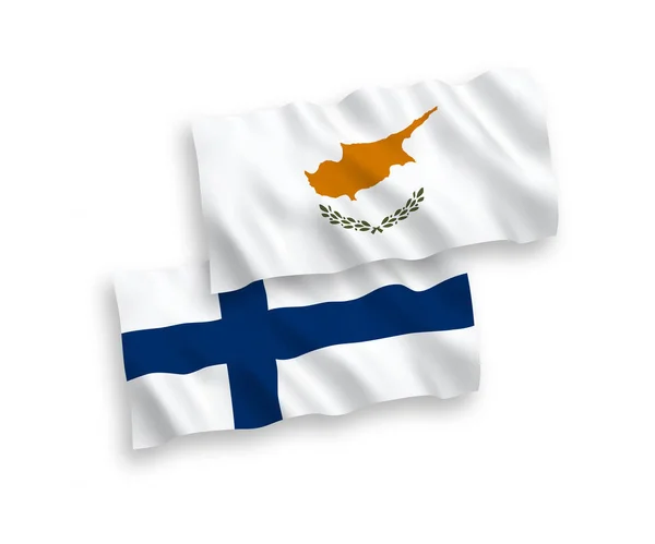 Σημαίες Κύπρου και Φινλανδίας σε λευκό φόντο — Διανυσματικό Αρχείο