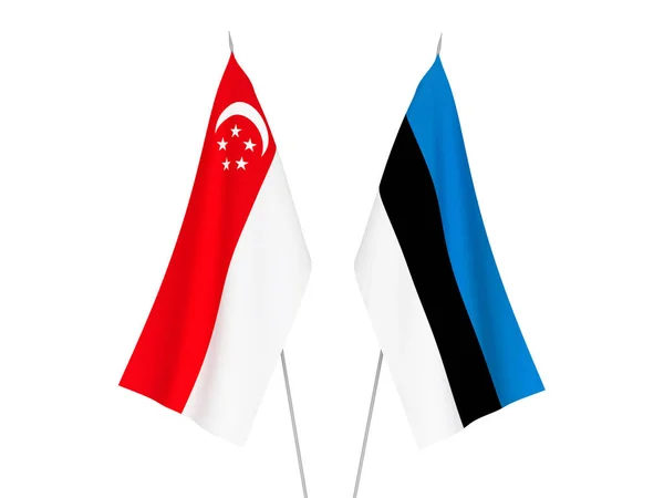 Flagi Singapuru i Estonii — Zdjęcie stockowe