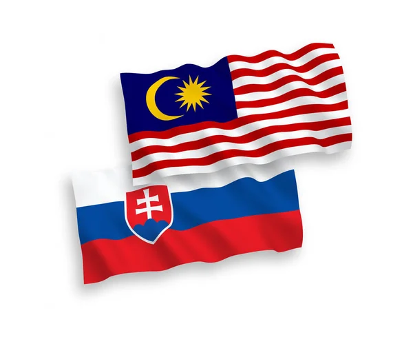 Flagi Słowacji i Malezji na białym tle — Wektor stockowy