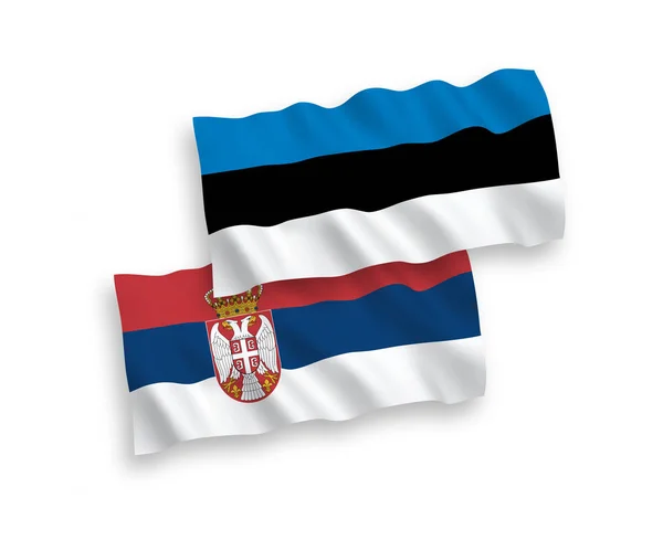 Flags of Serbia and Estonia on a white background — Stock Vector