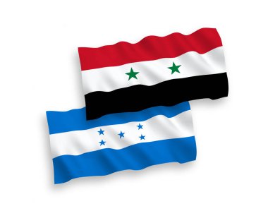 Beyaz arka planda Honduras ve Suriye bayrakları
