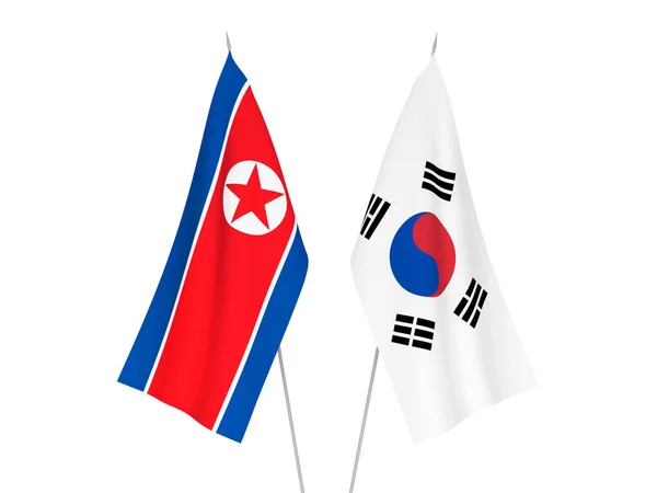 韓国と北朝鮮の国旗 — ストック写真