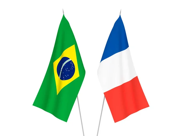 Francie a brazilské vlajky — Stock fotografie