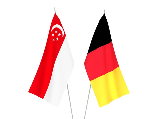 Flagi Belgii i Singapuru — Zdjęcie stockowe