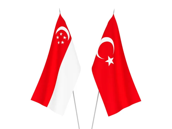 Flagi Singapuru i Turcji — Zdjęcie stockowe