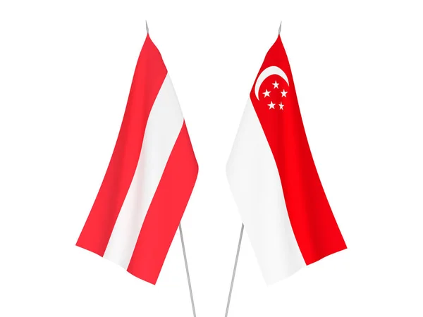 Flagi Singapuru i Austrii — Zdjęcie stockowe