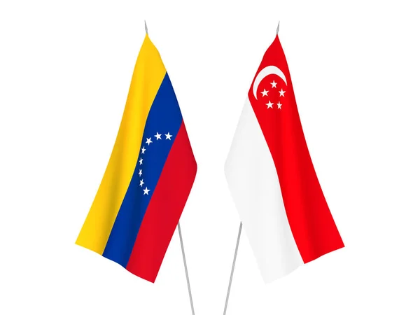 Flaggor i Singapore och Venezuela — Stockfoto