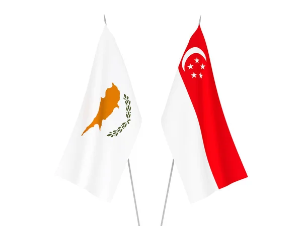 Singapore och Cypern flaggor — Stockfoto