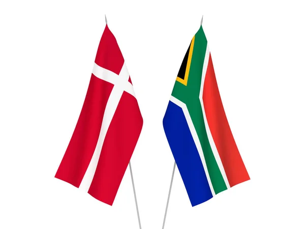 Republik Südafrika und dänische Flaggen — Stockfoto