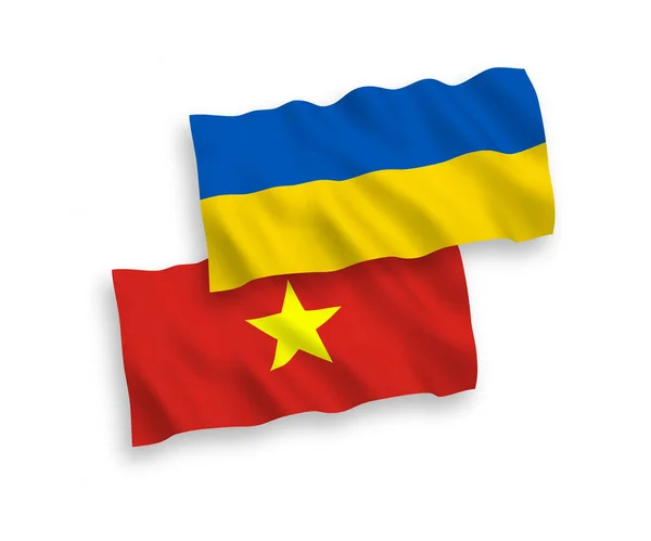 흰 바탕에는 베트남 과 우크라이나 국기 — 스톡 벡터