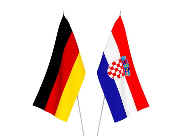 Bandeiras da Alemanha e da Croácia — Fotografia de Stock