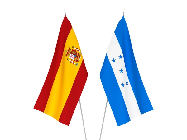 西班牙和洪都拉斯国旗 — 图库照片