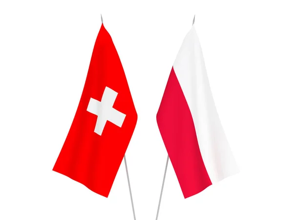 Svájc és zászlók Lengyelország — Stock Fotó