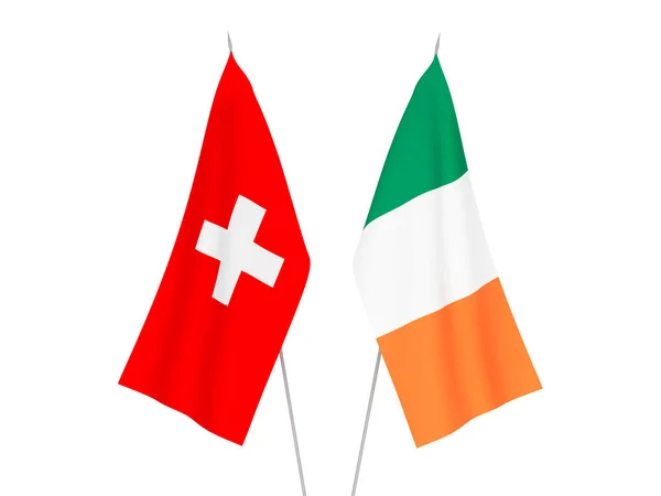 Írország és Svájc lobogói — Stock Fotó
