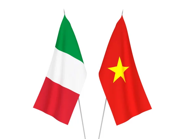 Vlajky Itálie a Vietnamu — Stock fotografie