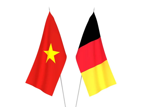 Флаги Бельгии и Вьетнама — стоковое фото