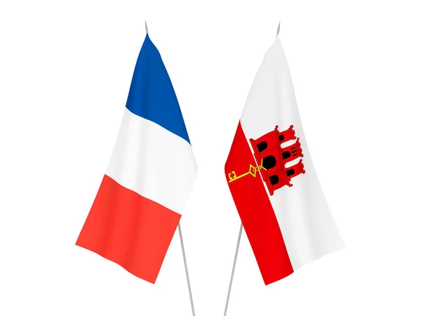 Франція та Гібралтар прапори — стокове фото