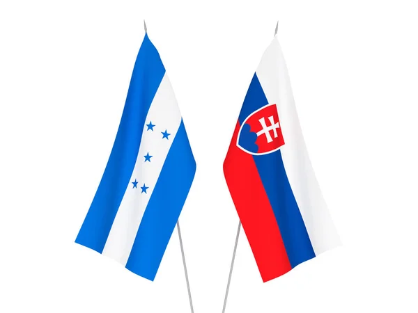 Bandeiras Honduras e Eslováquia — Fotografia de Stock