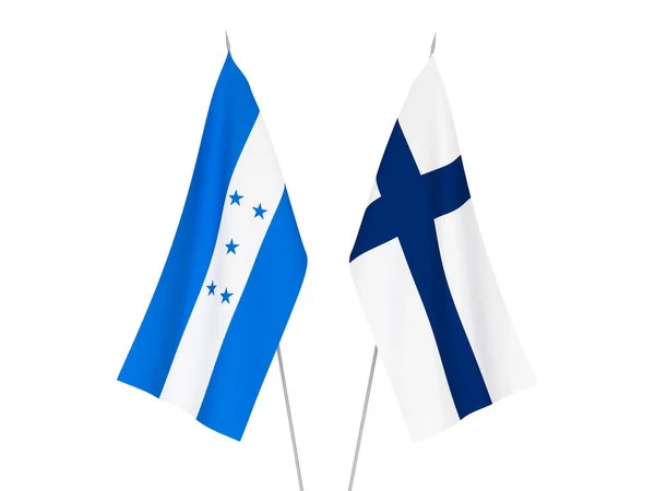 Bandeiras de Honduras e da Finlândia — Fotografia de Stock