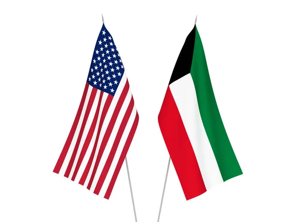 America and Kuwait flags
