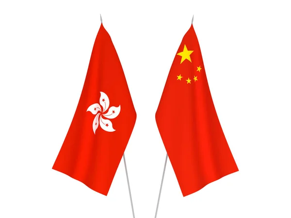 Bandiere Cina e Hong Kong — Foto Stock