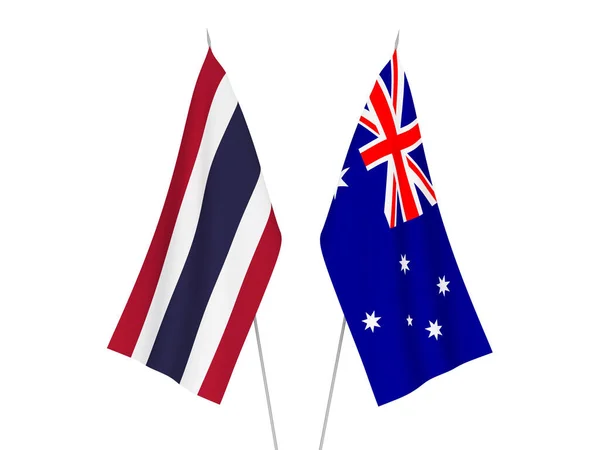 澳大利亚和泰国国旗 — 图库照片