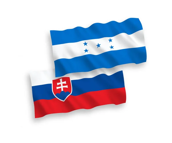 Flags of Slovakia and Honduras on a white background — Stock vektor