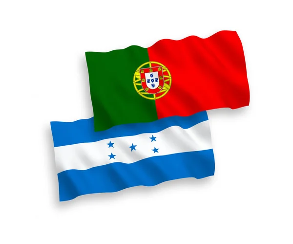 Bandiere del Portogallo e dell'Honduras su sfondo bianco — Vettoriale Stock