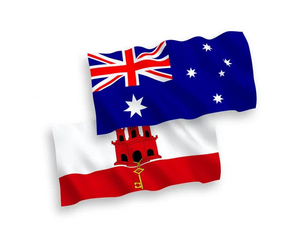 Σημαίες της Αυστραλίας και του Γιβραλτάρ σε λευκό φόντο — Διανυσματικό Αρχείο