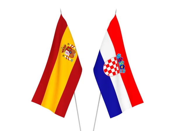 Bandeiras da Croácia e da Espanha — Fotografia de Stock