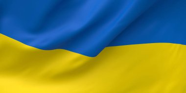 Ukrayna Ulusal Kumaş Dalga Closeup Bayrağı