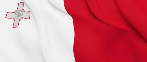 National Fabric Wave Closeup Flag of Malta — Stock Photo, Image