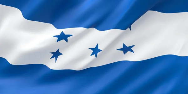 National Fabric Wave Closeup Flag of Honduras — стокове фото