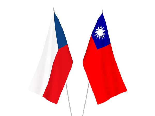 Σημαίες Ταϊβάν και Τσεχικής Δημοκρατίας — Φωτογραφία Αρχείου